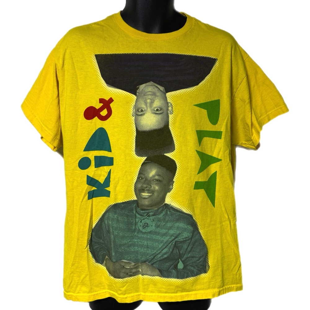 Vintage Kid & Play Original Flavor Yellow Tee T-Shirt Large Y2K